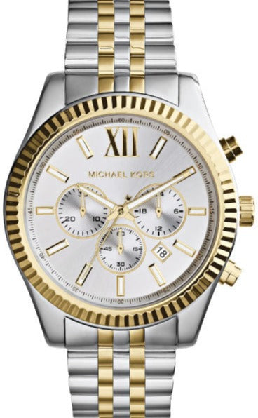  Shop Authentic Michael Kors Lexington Silver Dial Two Tone Steel Strap Watch for Men - MK8344 - Luxxuri