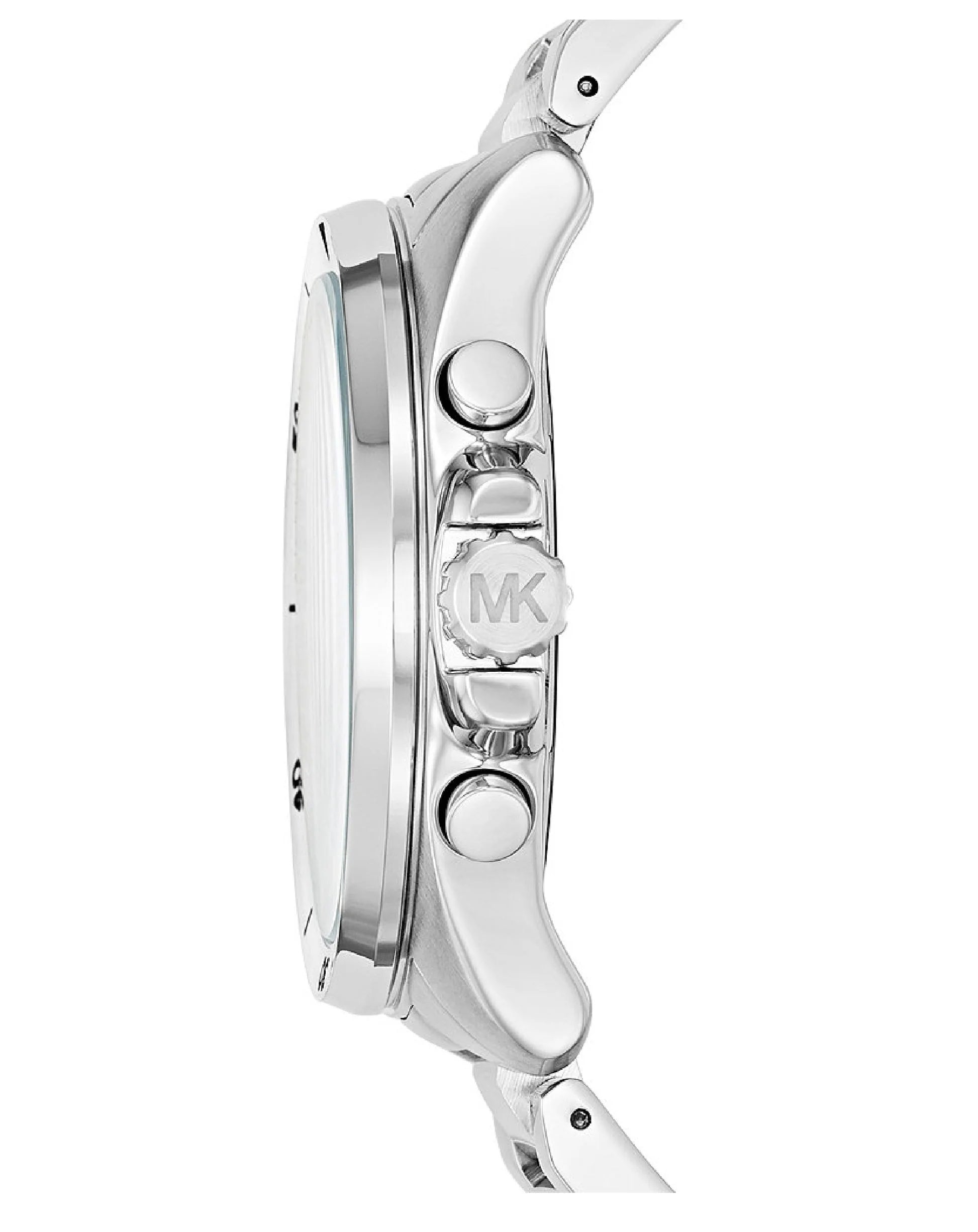 Michael Kors Brecken Chronograph Quartz Black Dial Silver Steel Strap Watch For Men - MK8438