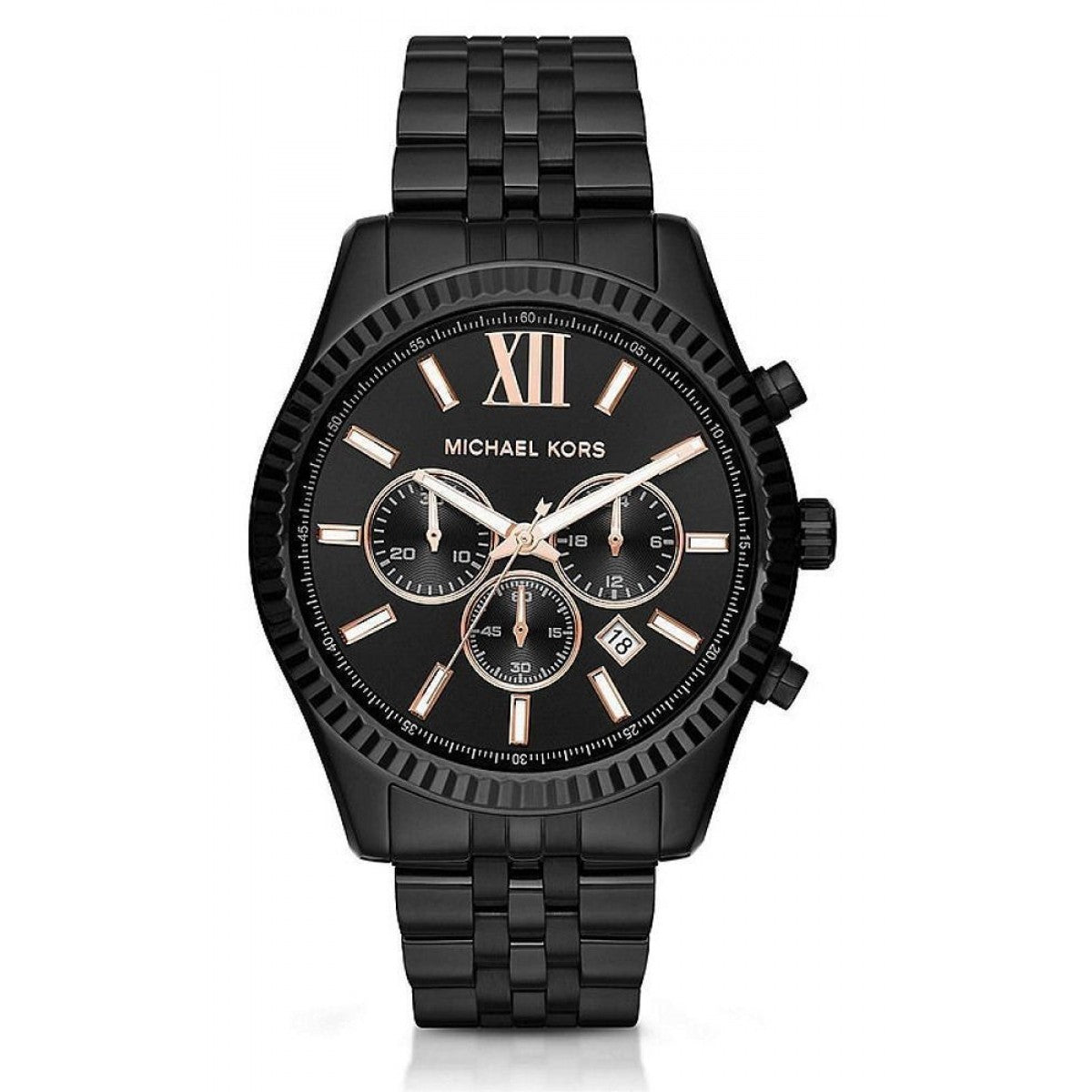  Shop Authentic Michael Kors Lexington Chronograph Black Dial Black Steel Strap Watch For Men - MK8467 - Luxxuri