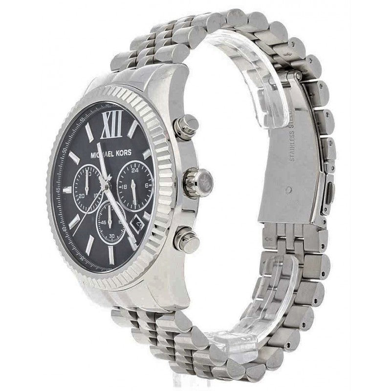  Shop Authentic Michael Kors Lexington Chronograph Black Dial Black Steel Strap Watch For Men - MK8602 - Luxxuri