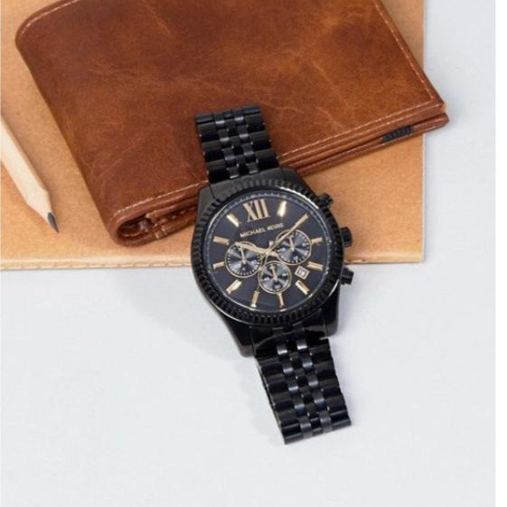  Shop Authentic Michael Kors Lexington Chronograph Black Dial Black Steel Strap Watch for Men - MK8603 - Luxxuri