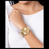  Shop Authentic Michael Kors Slim Runway Quartz Gold Dial Gold Mesh Bracelet Watch For Women - MK8625 - Luxxuri