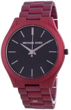  Shop Authentic Michael Kors Slim Runway Quartz Black Dial Red Steel Strap Watch for Men - MK8712 - Luxxuri