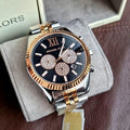  Shop Authentic Michael Kors Lexington Chronograph Crystals Black Dial Two Tone Steel Strap Watch for Men - MK8714 - Luxxuri