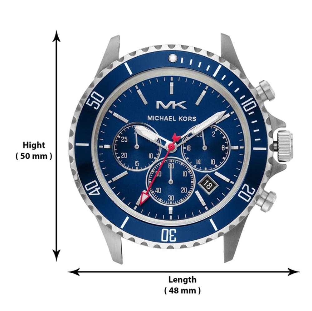  Shop Authentic Michael Kors Bayville Chronograph Blue Dial Grey Steel Strap Watch For Men - MK8727 - Luxxuri