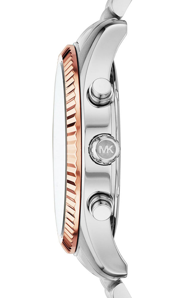  Shop Authentic Michael Kors Lexington Chronograph Brown Dial Silver Steel Strap Watch For Men - MK8732 - Luxxuri