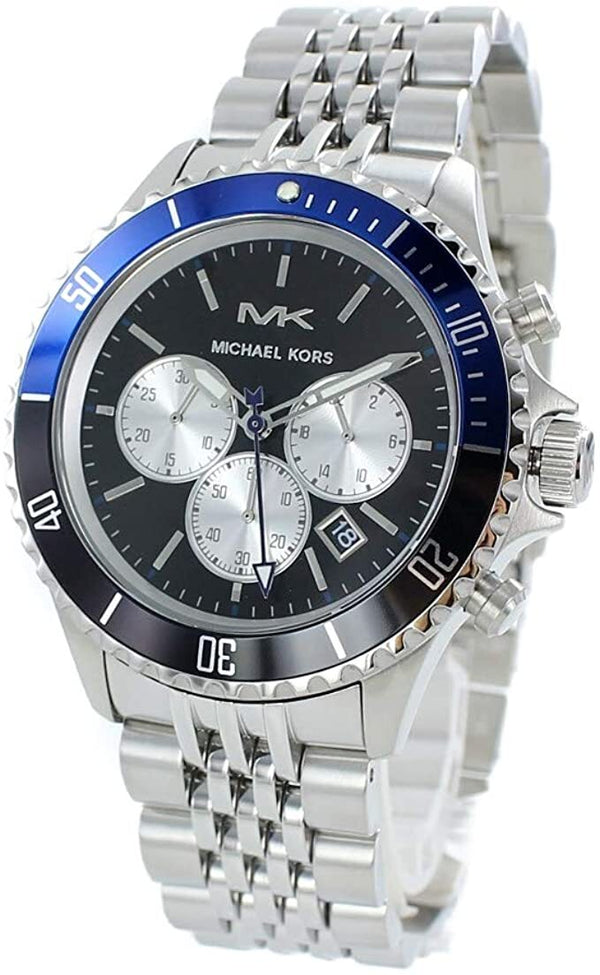  Shop Authentic Michael Kors Bayville Chronograph Black Dial Silver Steel Strap Watch For Men - MK8749 - Luxxuri