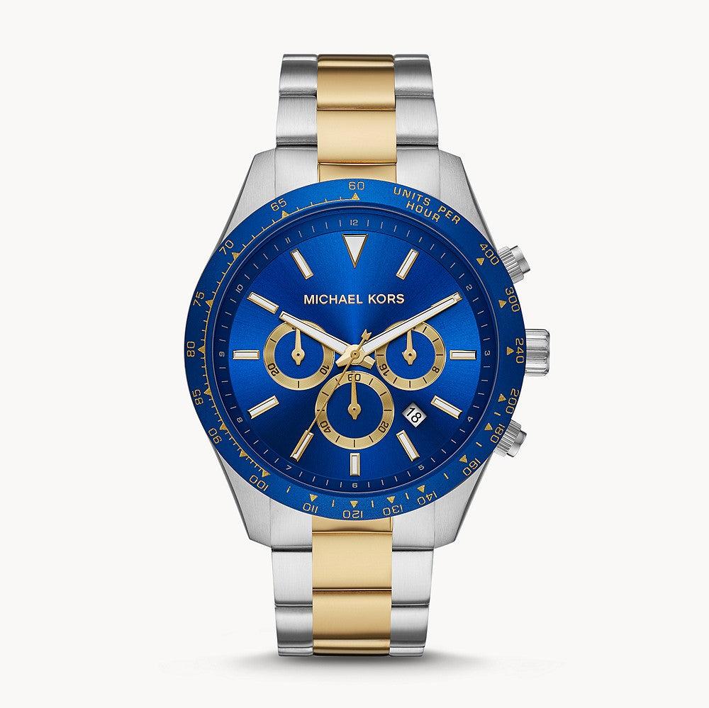  Shop Authentic Michael Kors Layton Chronograph Blue Dial Two Tone Steel Strap Watch For Men - MK8825 - Luxxuri