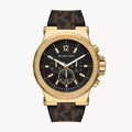 Michael Kors Dylan Chronograph Black Dial Brown Rubber Strap Watch For Men - MK8904