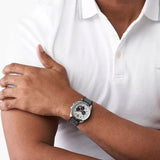  Shop Authentic Michael Kors Brecken Chronograph Silver Dial Grey Leather Strap Watch For Men - MK8922 - Luxxuri