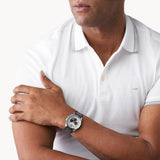  Shop Authentic Michael Kors Brecken Chronograph Silver Dial Grey Leather Strap Watch For Men - MK8922 - Luxxuri