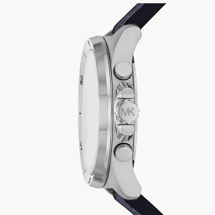  Shop Authentic Michael Kors Brecken Chronograph Blue Dial Blue Rubber Strap Watch For Men - MK8923 - Luxxuri