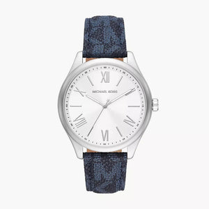  Shop Authentic Michael Kors Benning Three Hand Silver Dial Blue Leather Strap Watch For Men - MK8930 - Luxxuri