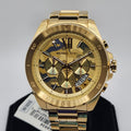  Shop Authentic Michael Kors Brecken Chronograph Gold Dial Gold Steel Strap Watch For Men - MK8934 - Luxxuri