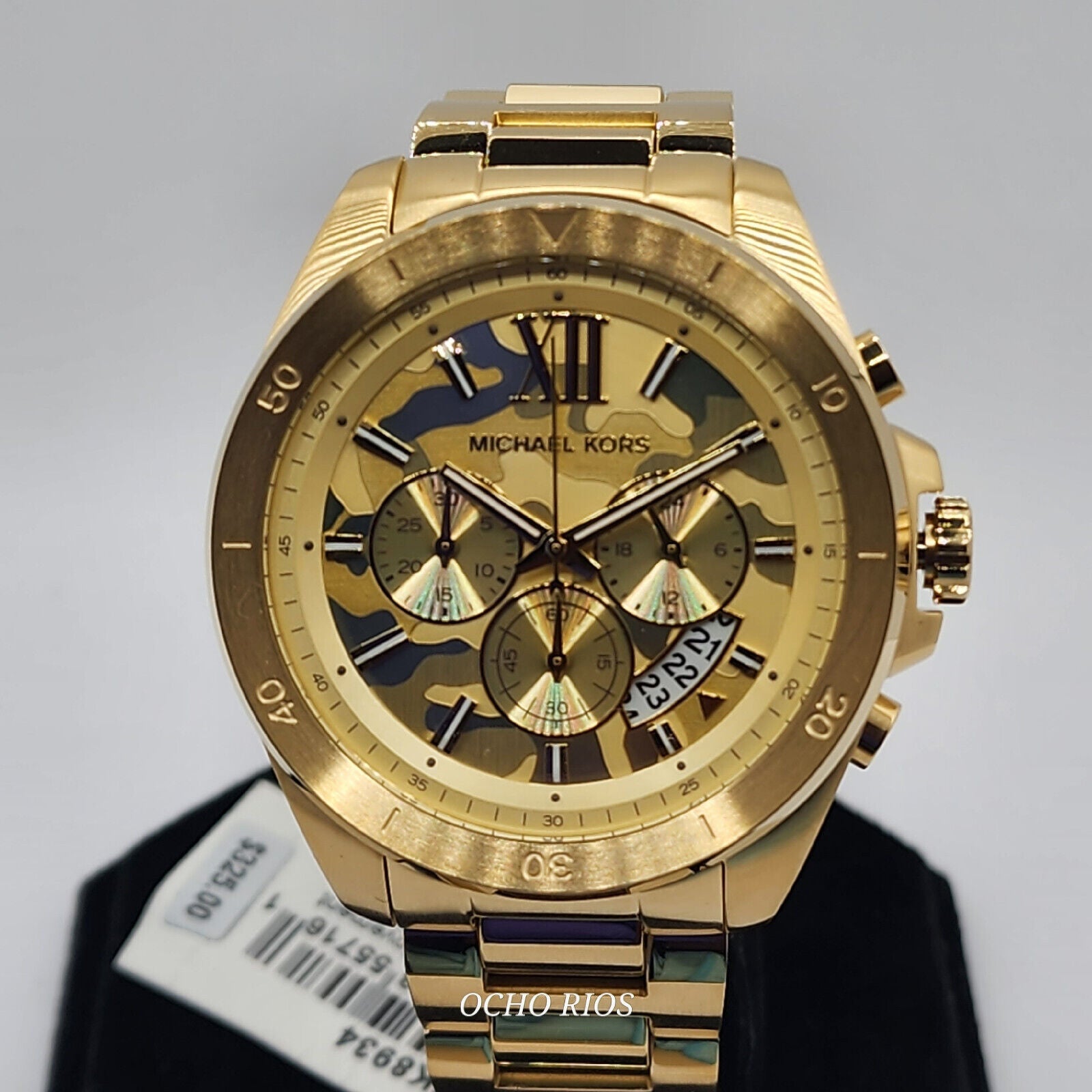  Shop Authentic Michael Kors Brecken Chronograph Gold Dial Gold Steel Strap Watch For Men - MK8934 - Luxxuri