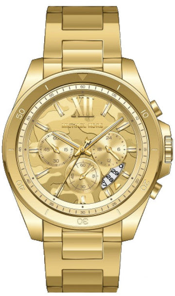  Shop Authentic Michael Kors Brecken Chronograph Gold Dial Gold Steel Strap Watch For Men - MK8934 - Luxxuri