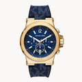 Michael Kors Dylan Chronograph Blue Dial Blue Rubber Strap Watch For Men - MK8936