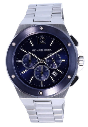  Shop Authentic Michael Kors Lennox Chronograph Blue Dial Silver Steel Strap Watch For Men - MK8938 - Luxxuri