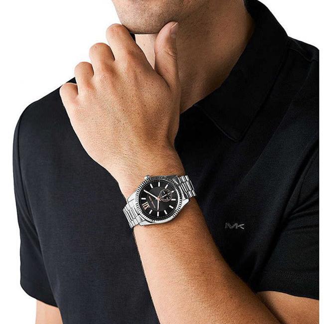  Shop Authentic Michael Kors Lexington Quartz Black Dial Silver Steel Strap Watch For Women - MK8946 - Luxxuri