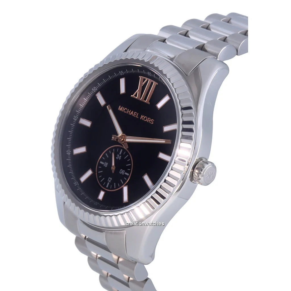  Shop Authentic Michael Kors Lexington Quartz Black Dial Silver Steel Strap Watch For Women - MK8946 - Luxxuri