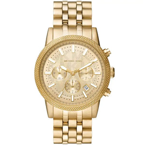  Shop Authentic Michael Kors Hutton Chronograph Gold Dial Gold Steel Strap Watch For Men - MK8953 - Luxxuri
