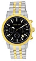  Shop Authentic Michael Kors Hutton Chronograph Black Dial Two Tone Steel Strap Watch For Men - MK8954 - Luxxuri
