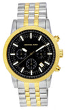  Shop Authentic Michael Kors Hutton Chronograph Black Dial Two Tone Steel Strap Watch For Men - MK8954 - Luxxuri