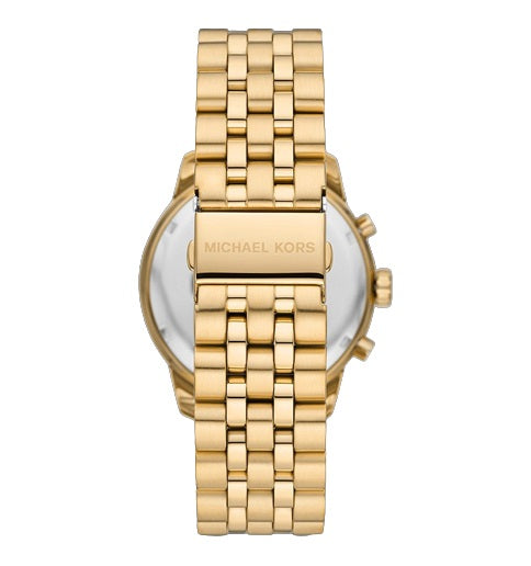 Michael Kors Cunningham Chronograph Gold Dial Gold Steel Strap Watch For Men - MK8963