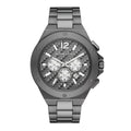 Michael Kors Lennox Chronograph Quartz Grey Dial Grey Steel Strap Watch For Men - MK9102