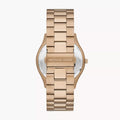 Michael Kors Slim Runway Three-Hand Gold Dial Gold Steel Strap Watch for Women - MK9122
