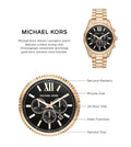  Shop Authentic Michael Kors Lexington Chronograph Black Dial Gold Steel Strap Watch for Men - MK9155 - Luxxuri