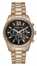  Shop Authentic Michael Kors Lexington Chronograph Black Dial Gold Steel Strap Watch for Men - MK9155 - Luxxuri