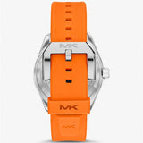  Shop Authentic Michael Kors Maritime Three-Hand Analog Black Dial Orange Silicone Strap Watch for Men - MK9157 - Luxxuri