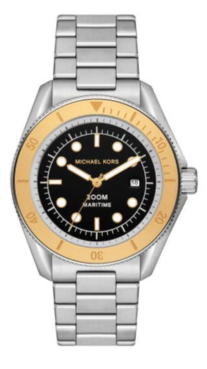  Shop Authentic Michael Kors Maritime Analog Black Dial Silver Steel Strap Watch for Men - MK9161 - Luxxuri