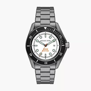  Shop Authentic Michael Kors Maritime Three-Hand White Dial Grey Steel Strap Watch for Men - MK9163 - Luxxuri