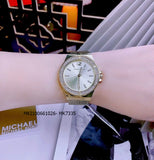  Shop Authentic Michael Kors Lennox Three-Hand Gold Dial Gold Mesh Bracelet Watch For Women - MK7335 - Luxxuri