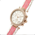  Shop Authentic Michael Kors Parker Chronograph White Dial Two Tone Leather Strap Watch For Women - MK6951 - Luxxuri