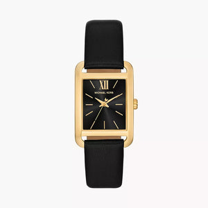  Shop Authentic Michael Kors Monroe Three Hand Black Dial Black Leather Strap Watch for Women - MKO1027 - Luxxuri
