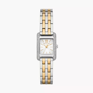  Shop Authentic Michael Kors Three-Hand White Dial Two Tone Steel Strap Watch for Women - MKO1035 - Luxxuri