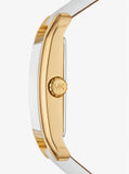  Shop Authentic Michael Kors Petite Quartz White Dial White Leather Strap Watch for Women - MKO1059 - Luxxuri