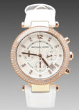  Shop Authentic Michael Kors Parker White Diamonds Dial White Leather Strap Watch for Women - MK2281 - Luxxuri