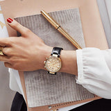  Shop Authentic Michael Kors Sawyer Champagne Dial Black Leather Strap Watch for Women - MK2433 - Luxxuri
