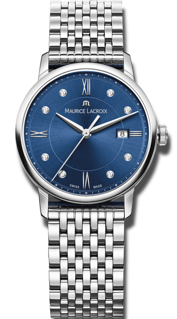  Shop Authentic Maurice Lacroix Eliros Diamonds Blue Dial Silver Steel Strap Watch For Women - EL1094-SS002-450-1 - Luxxuri