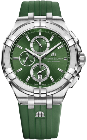  Shop Authentic Maurice Lacroix Aikon Chronograph Green Dial Green Rubber Strap Watch for Men  - AI1018-SS000-630-5 - Luxxuri