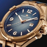  Shop Authentic Maurice Lacroix Aikon Limited Edition Blue Dial Blue Leather Strap Watch For Men - AI6008-BRZ01-420-1 - Luxxuri