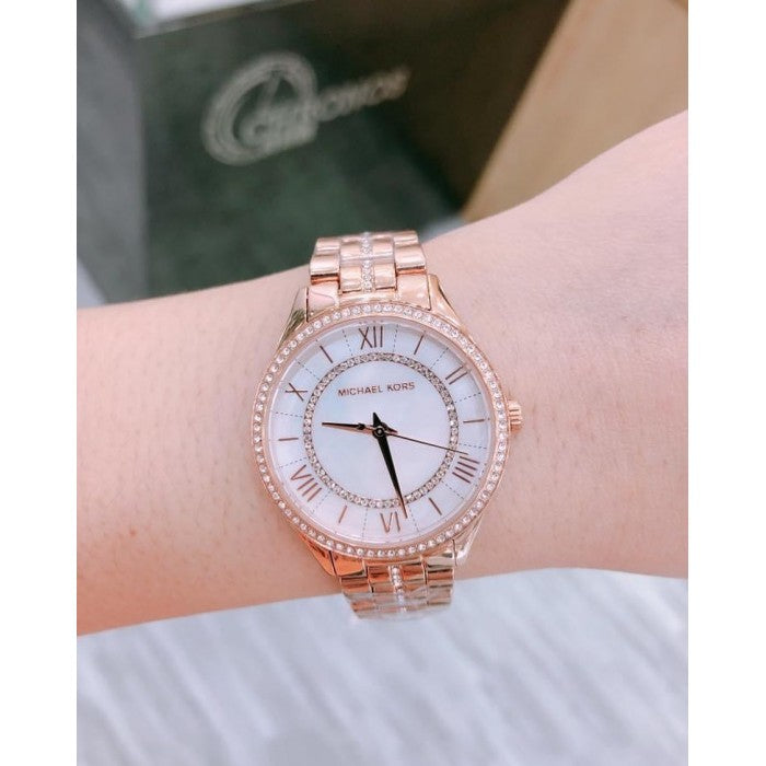  Shop Authentic Michael Kors Lauryn Mother of Pearl Dial Rose Gold Steel Strap Watch for Women - MK3716 - Luxxuri