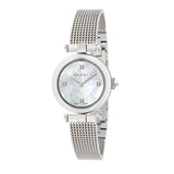  Shop Authentic Gucci Diamantissima Quartz Diamonds Mother of Pearl Dial Silver Mesh Bracelet Watch for Women - YA141504 - Luxxuri