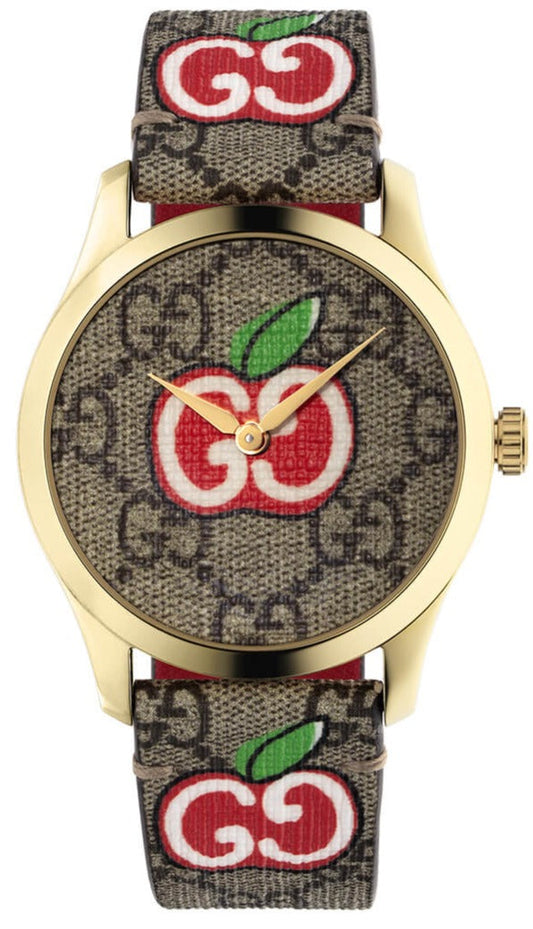  Shop Authentic Gucci G Timeless Quartz Brown Dial Brown Leather Strap Watch For Men - YA1264158 - Luxxuri