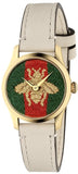  Shop Authentic Gucci G Timeless Quartz Red & Green Dial Beige Leather Strap Watch For Women - YA1265009 - Luxxuri