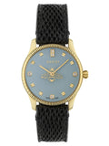 Shop Authentic Gucci G Timeless Quartz Blue Dial Black Leather Strap Watch For Men - YA1265018 - Luxxuri